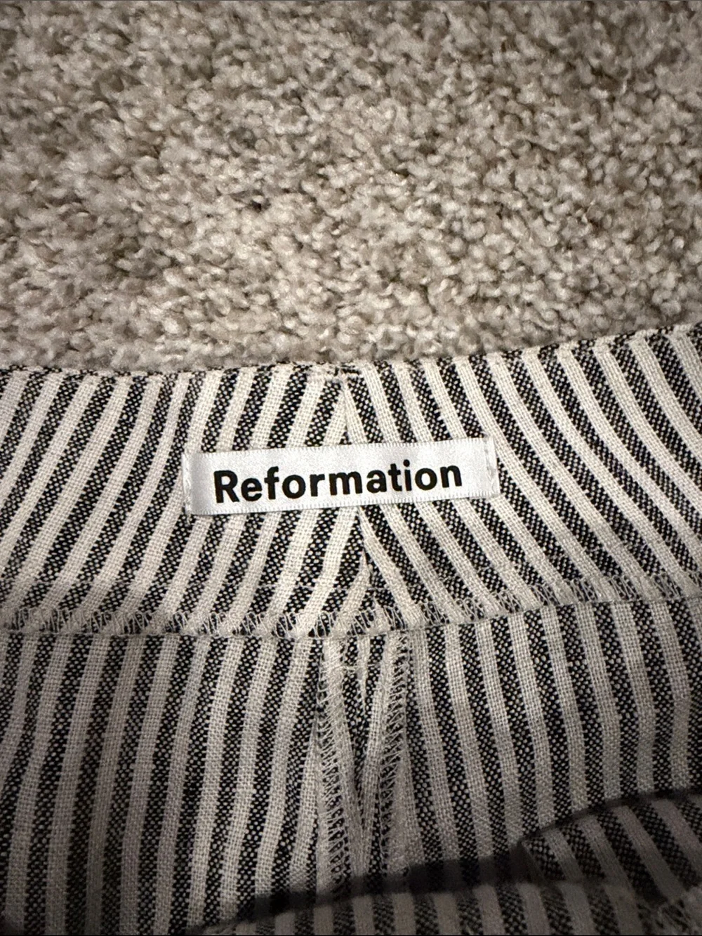 NWOT Reformation Linen Stripe Pant